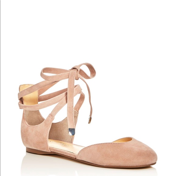 Ivanka Trump Shoes - Elise suede ankle tie ballet flats